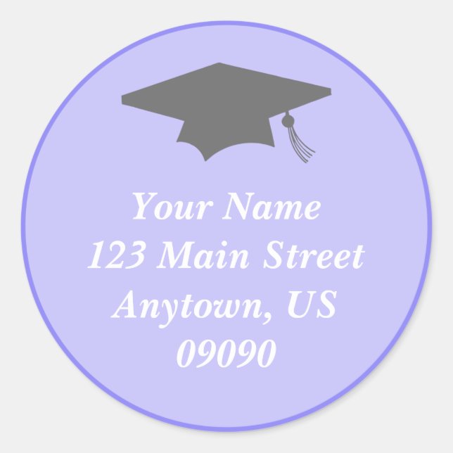Classic Graduation Address Label (Violet) (Front)