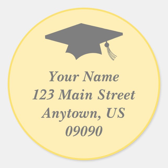 Classic Graduation Address Label (Yellow) (Front)
