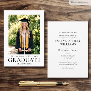 Classic Graduation Announcement Card Photo Formal