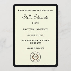 Classic Graduation Announcement Round Corners