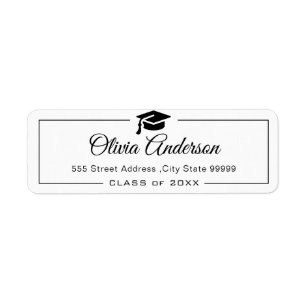 Classic Graduation Cap Graduate Label Return Address Label