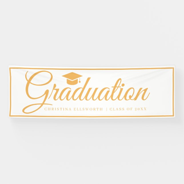  Classic Graduation Cap Party  Banner (Horizontal)