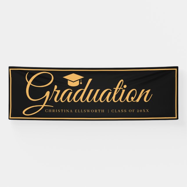  Classic Graduation Cap Party  Banner (Horizontal)