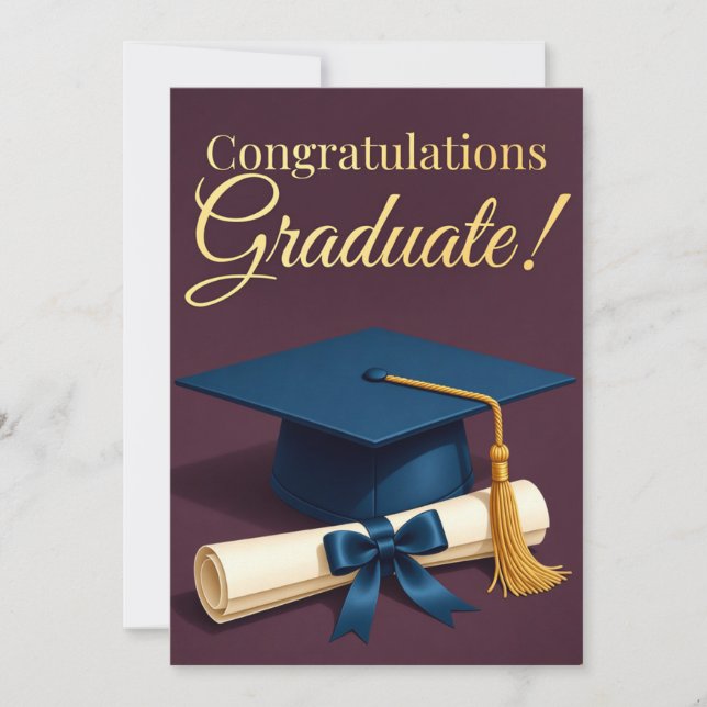 Classic Graduation Ceremony Theme Holiday Card (Front)