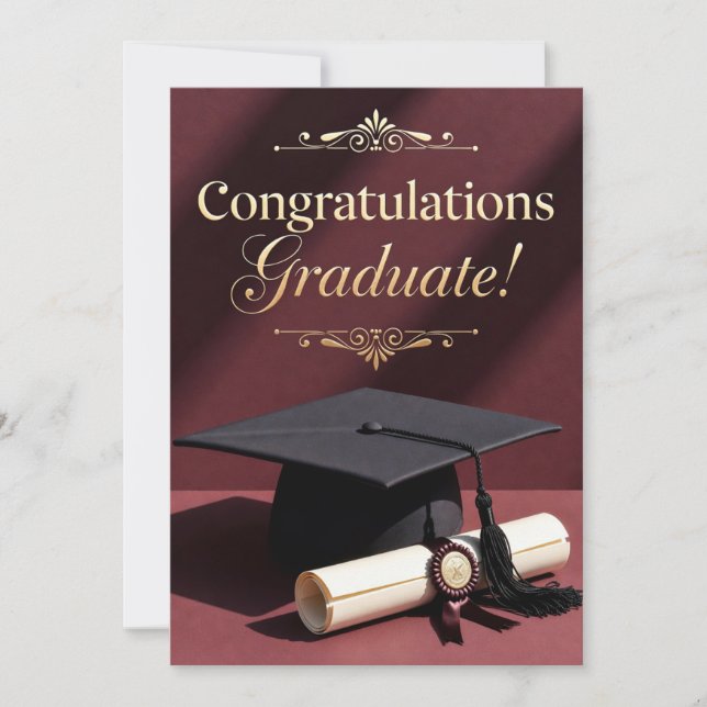 Classic Graduation Ceremony Theme Holiday Card (Front)