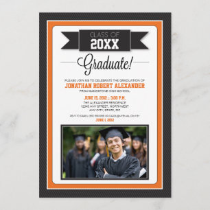 Classic Graduation Party Invitation (orange)