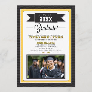 Classic Graduation Party Invitation (yellow)