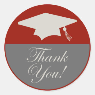 Classic Graduation Thank You Label (Maroon)