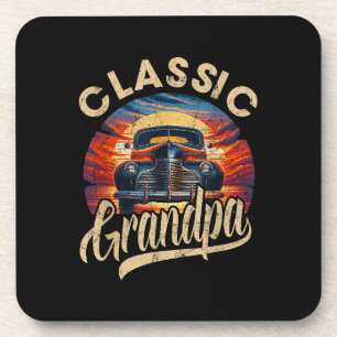Classic Grandpa Funny Saying Car Lover Men Dad Pap Coaster