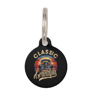Classic Grandpa Funny Saying Car Lover Men Dad Pap Pet Tag