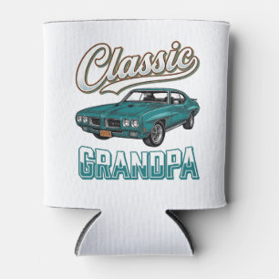 Classic Grandpa Vintage Car T-Shirt Design_1 Can Cooler
