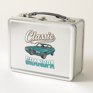 Classic Grandpa Vintage Car T-Shirt Design_1 Metal Lunch Box