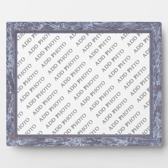 Classic Grayish-Blue Frame Add Photo Plaque (Front)