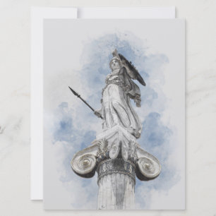 Classic Greek Athena Statue Invitation – Elegant