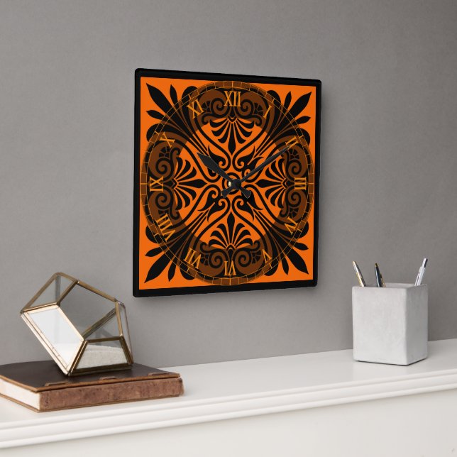 Classic Greek Inspired Square Wall Clock (Office)