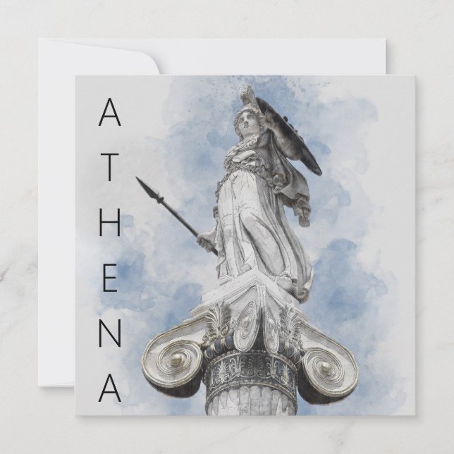 Classic Greek Statue Athena Card – Elegant  (Front)
