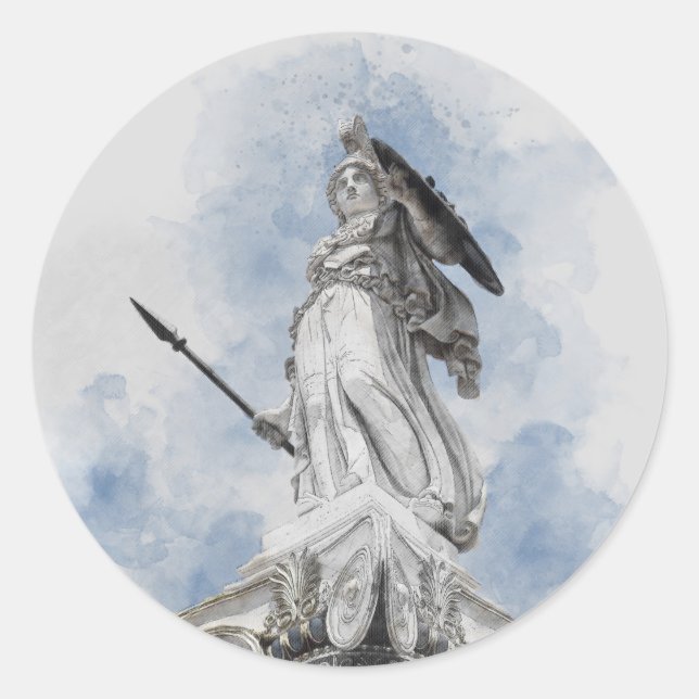 Classic greek statue Athena  Classic Round Sticker (Front)
