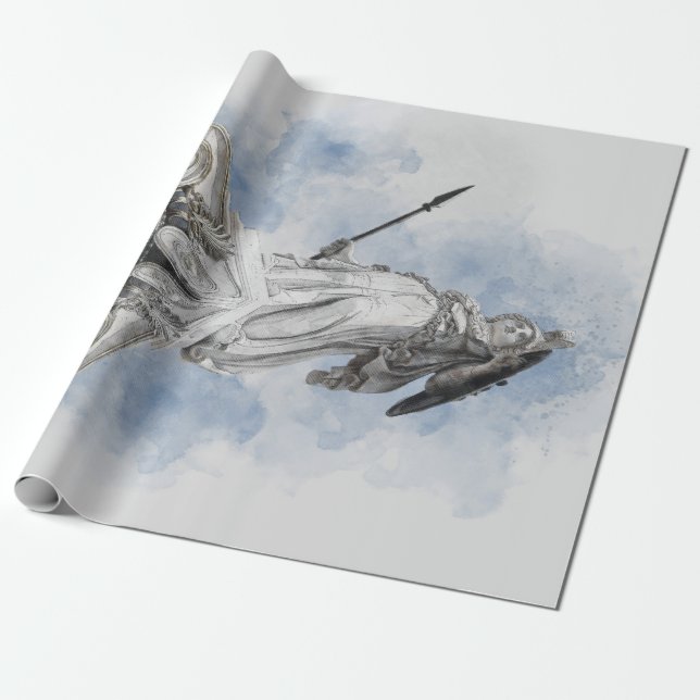 Classic Greek Statue Athena Elegant Ancient Art  Wrapping Paper (Unrolled)