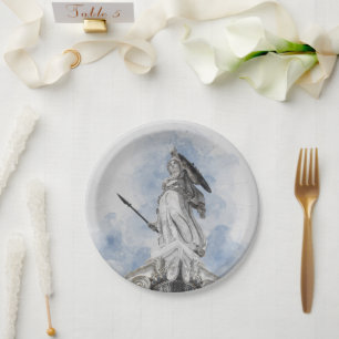 Classic greek statue Athena Paper Plate
