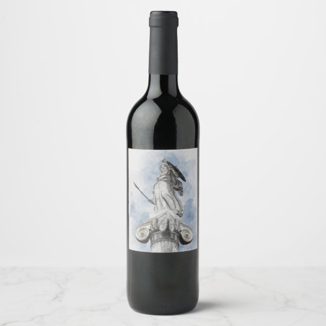Classic greek statue Athena Wine Label (Front)