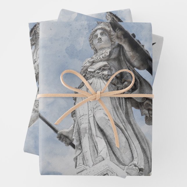 Classic greek statue Athena Wrapping Paper Sheet (In situ)