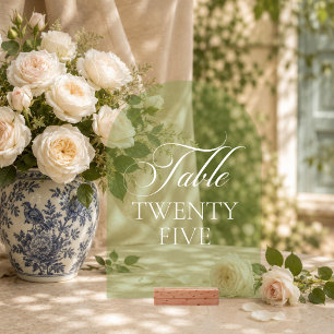 Classic Green Alphabetical Table Number Sign