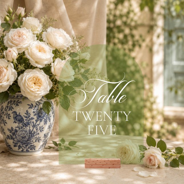 Classic Green Alphabetical Table Number Sign (Creator Uploaded)