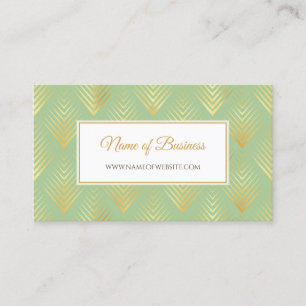 Classic Green and Gold Pattern With Business Name Business Card
