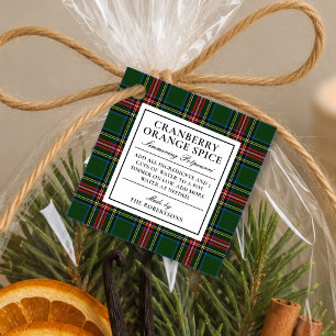 Classic Green and Red Plaid Holiday Simmer Pot Kit Favour Tags