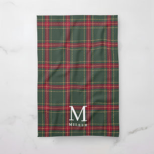 Classic Green and Red Tartan Plaid Christmas Tea Towel