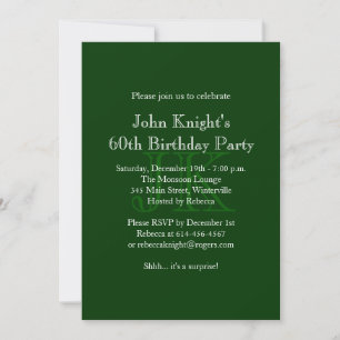 Classic Green Birthday Invitation