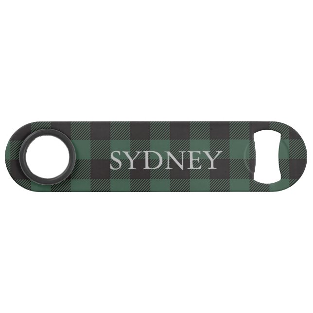 Classic Green Black Buffalo Tartan Plaid Custom (Front (Horizontal))