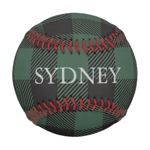 Classic Green Black Buffalo Tartan Plaid Custom Baseball