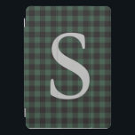 Classic Green Black Buffalo Tartan Plaid Monogram iPad Pro Cover<br><div class="desc">Classic Green Black Buffalo Tartan Plaid Vintage Monogram Case</div>