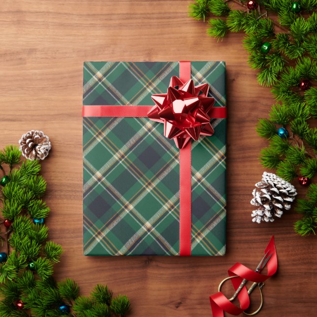 Classic Green Blue Yellow Plaid Wrapping Paper (Holiday Gift)