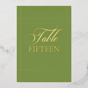 Classic Green Border Wedding Table Number Sign