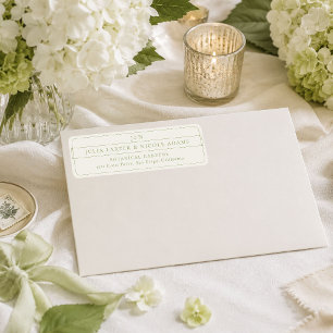 Classic Green Calligraphy Return Address Label