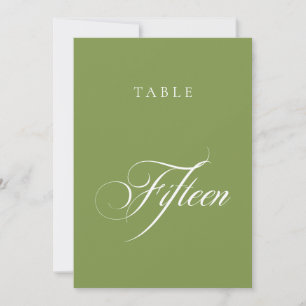 Classic Green Calligraphy Wedding Table Number