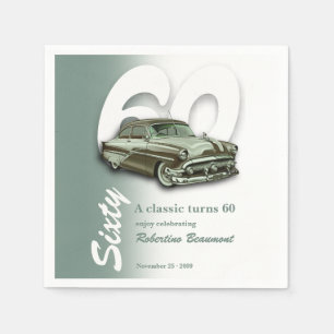 Classic Green Car Turns 60th Birthday Napkin