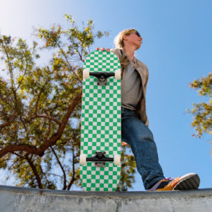 Classic green checkered skateboard