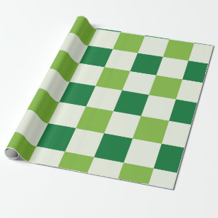 Classic Green Chequerboard Pattern Wrapping Paper