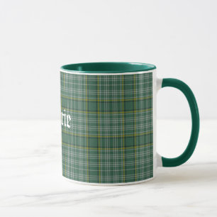 Classic Green Clan Currie Tartan Plaid Mug