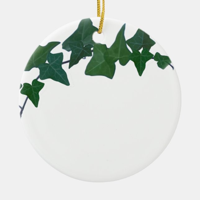 Classic Green English Ivy    Ceramic Ornament (Front)