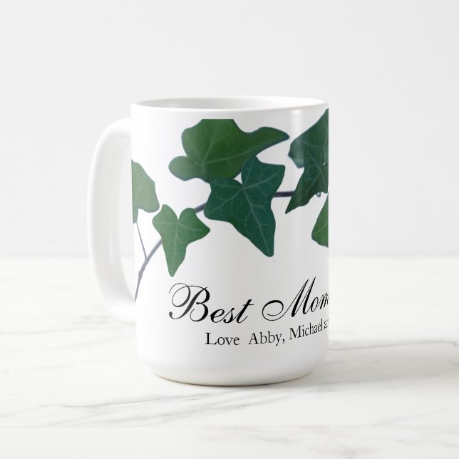 Classic Green English Ivy green botanical  Coffee Mug (Front Left)