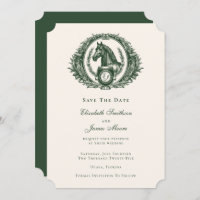 Classic Green Equestrian Monogram Crest Wedding