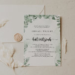 Classic Green Eucalyptus Foliage Bat Mitzvah Invitation<br><div class="desc">This classic green eucalyptus foliage bat mitzvah invitation is perfect for a rustic bat mitzvah. The design features beautiful watercolor green eucalyptus leaves.</div>