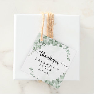 Classic Green Eucalyptus Foliage Wedding  Favour Tags