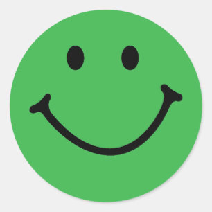 classic green face round sticker