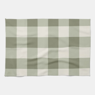 Classic Green Farmhouse Gingham Style Tea Towel