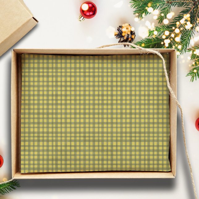 Classic Green Gingham Plaid Minimal Christmas Tissue Paper (Creator Uploaded)